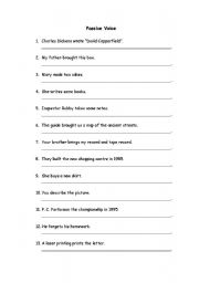 English Worksheet: Passive Voice