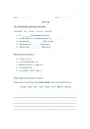 English worksheet: The weather