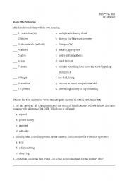 English Worksheet: Reading: Valentines Day