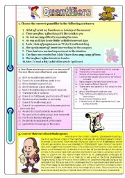 English Worksheet: QUANTIFIERS