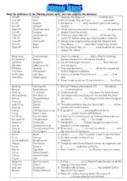 English Worksheet: phrasal verbs