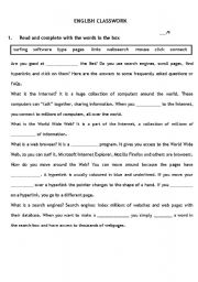 English Worksheet: reading comprehension - pc and web language