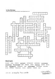 English Worksheet: Kitchen eqpt xword 