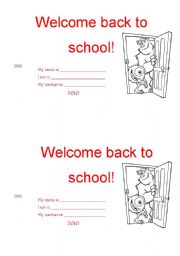 Welcome back to school card