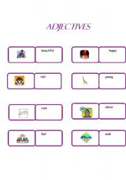 English worksheet: Adjective dominoes 1/2