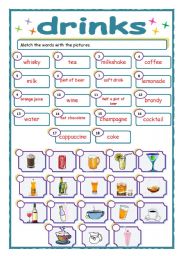 English Worksheet: Drinks (15.03.10)