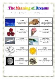 English Worksheet: The Meaning of Dreams (Role-Play): WILL for Predictions and First Conditional