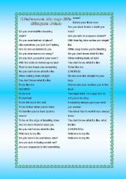 English Worksheet: Song - Welcome to my life