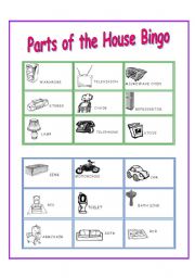 Parts of the House Bingo