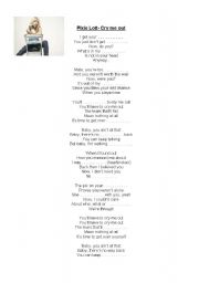 English worksheet: Pixie Lott-Cry me out lyrics exercise
