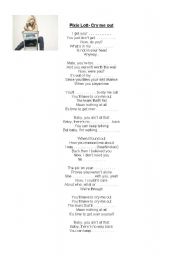 English Worksheet: Pixie Lott-Cry me out lyrics exercise