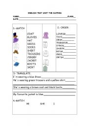 English worksheet: clothes revision
