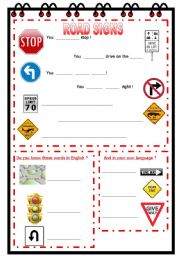 English Worksheet: Road signs