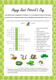 English Worksheet: origins Saint Patricks Day (video cartoon) + key