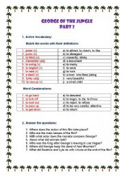 English worksheet: George From The Junge (Part 2)