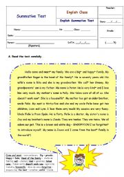 English Worksheet: Family