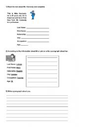 English worksheet: People