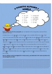 English Worksheet: Vowels and consonants practice