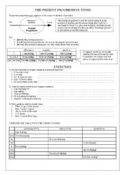 English Worksheet: Present Progressive Tense