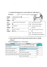 English Worksheet: dialogue 2