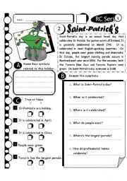 English Worksheet: RC Series Level 1_28 Saint-Ptricks Day (Fully Editable + Answer Key)