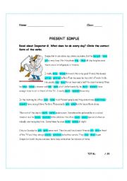 English Worksheet: Present Simple