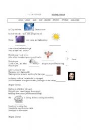 English Worksheet: SONG BY WHITNEY HOUSTON:  I look to you (with key)
