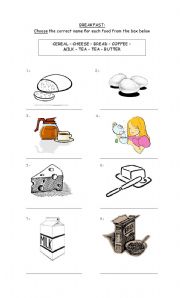 English Worksheet: BREAKFAST