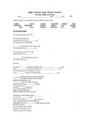 English Worksheet: Music - Simple Past