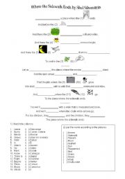 English Worksheet: Poem - Where the sidewalk ends by Shel Silverstein