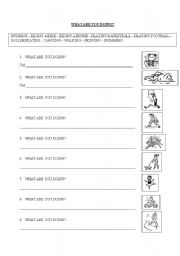 English Worksheet: WHAT ARE YOU DOING?