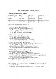 English worksheet: relative clause 1