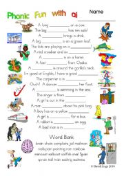 3 pages of Phonic Fun with ai: worksheet, story and key (#17)