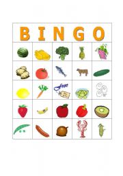 English worksheet: Food Bingo card#4