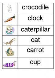 English Worksheet: c - picture/word match