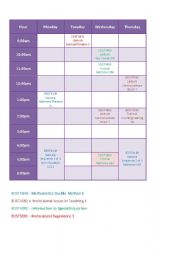 English Worksheet: timetable