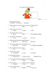 Grinch Who Stole Christmas questionnaire