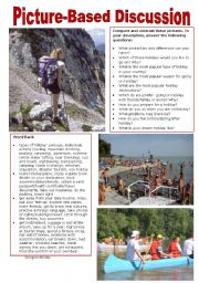 English Worksheet: Picture-Based Discussion (37): Going on Holiday