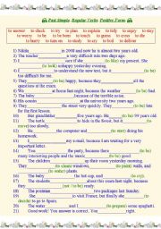 English Worksheet: Past Simple. Regular Verbs. Positive Form.