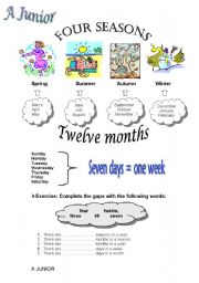 English Worksheet: seasons months days