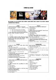 English Worksheet: CINEMA QUIZ