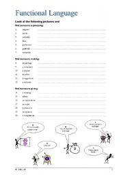 English worksheet: Functional Language