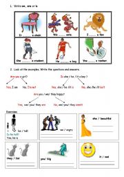 English Worksheet: to be how to make questions