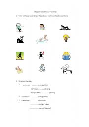 English worksheet: Present Continous