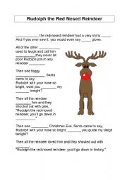 English Worksheet: Rudolph the red nosed reindeer