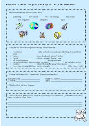 English worksheet: Hobbies. At the weekend with friends!