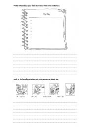 English Worksheet: Daily activities