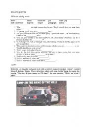 English Worksheet: Police quotes
