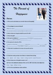 English Worksheet: The Pursuit of HappYness