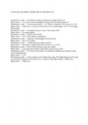 English Worksheet: Travel Dialog